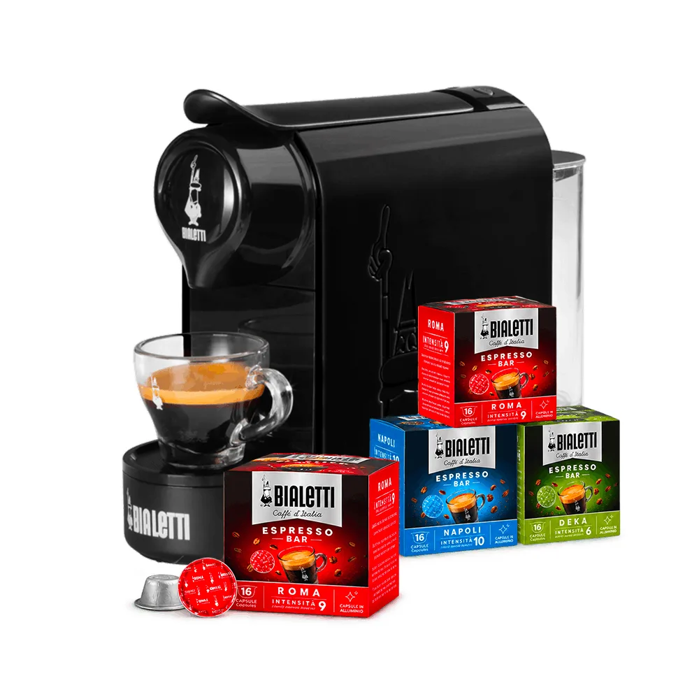 Bialetti Gioia – Machine à expresso avec 4 boîtes de capsules au choix