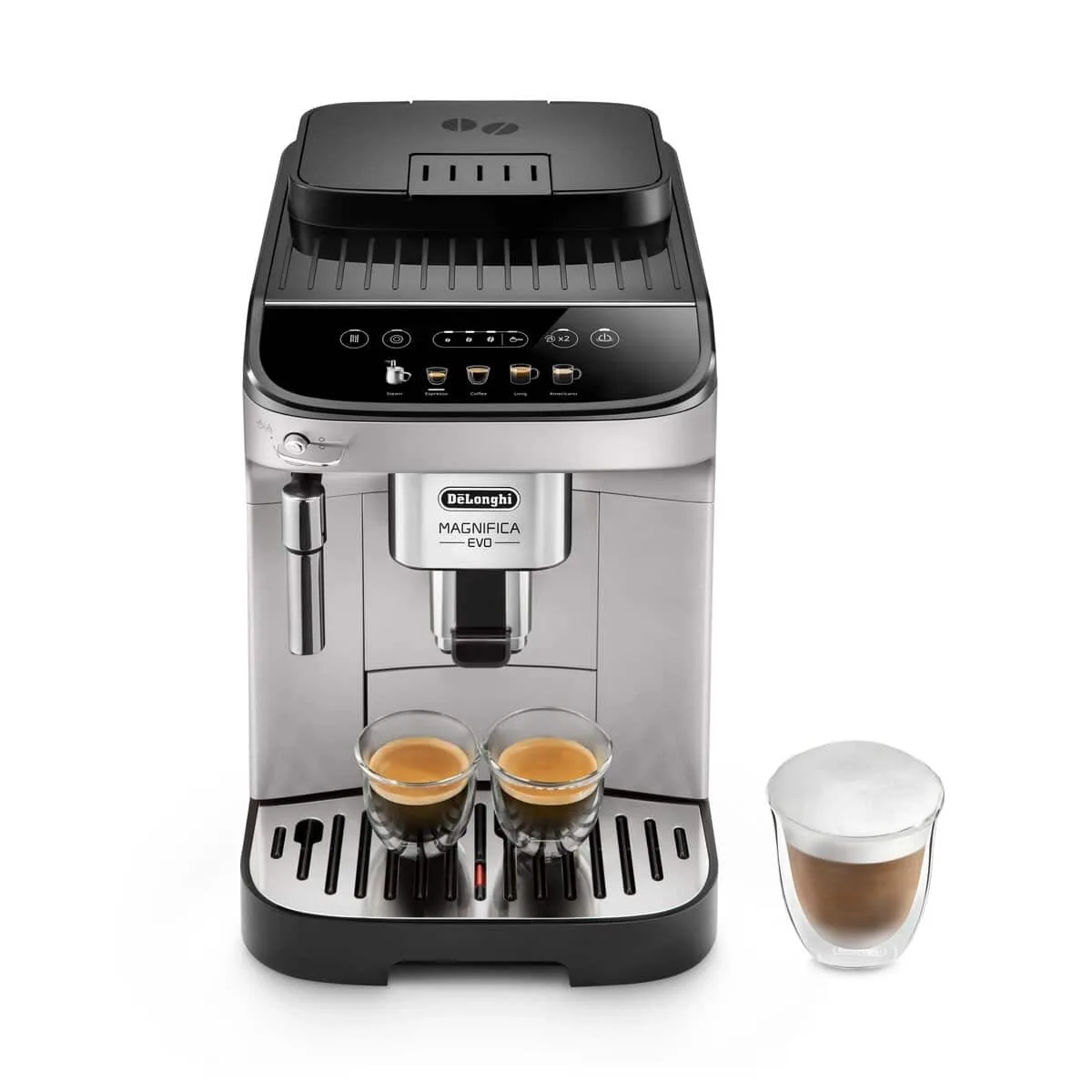De'Longhi Magnifica Evo, Argent Noir — One Touch, 5 boissons