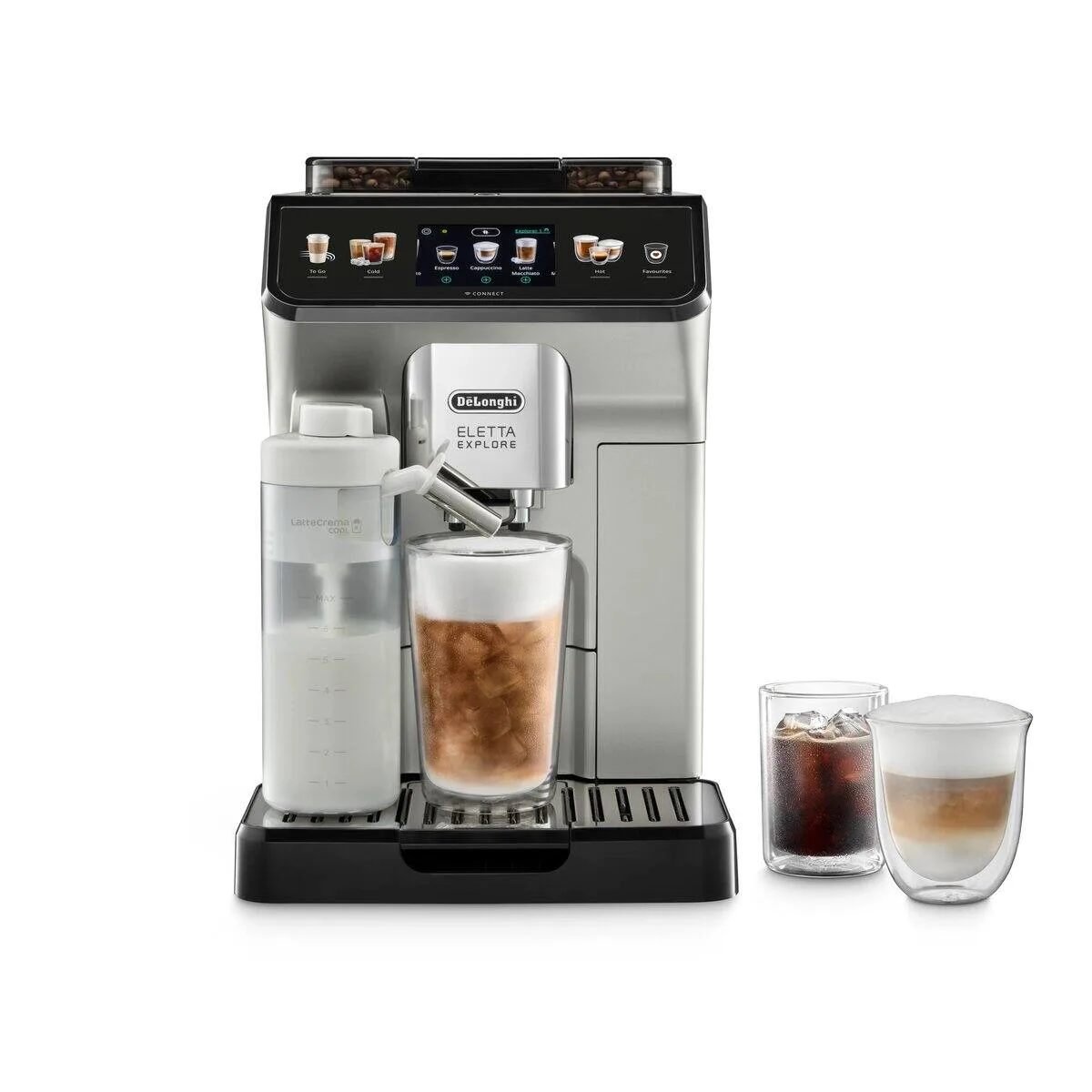 De'Longhi Eletta Explore, Argent — One Touch, 52 boissons