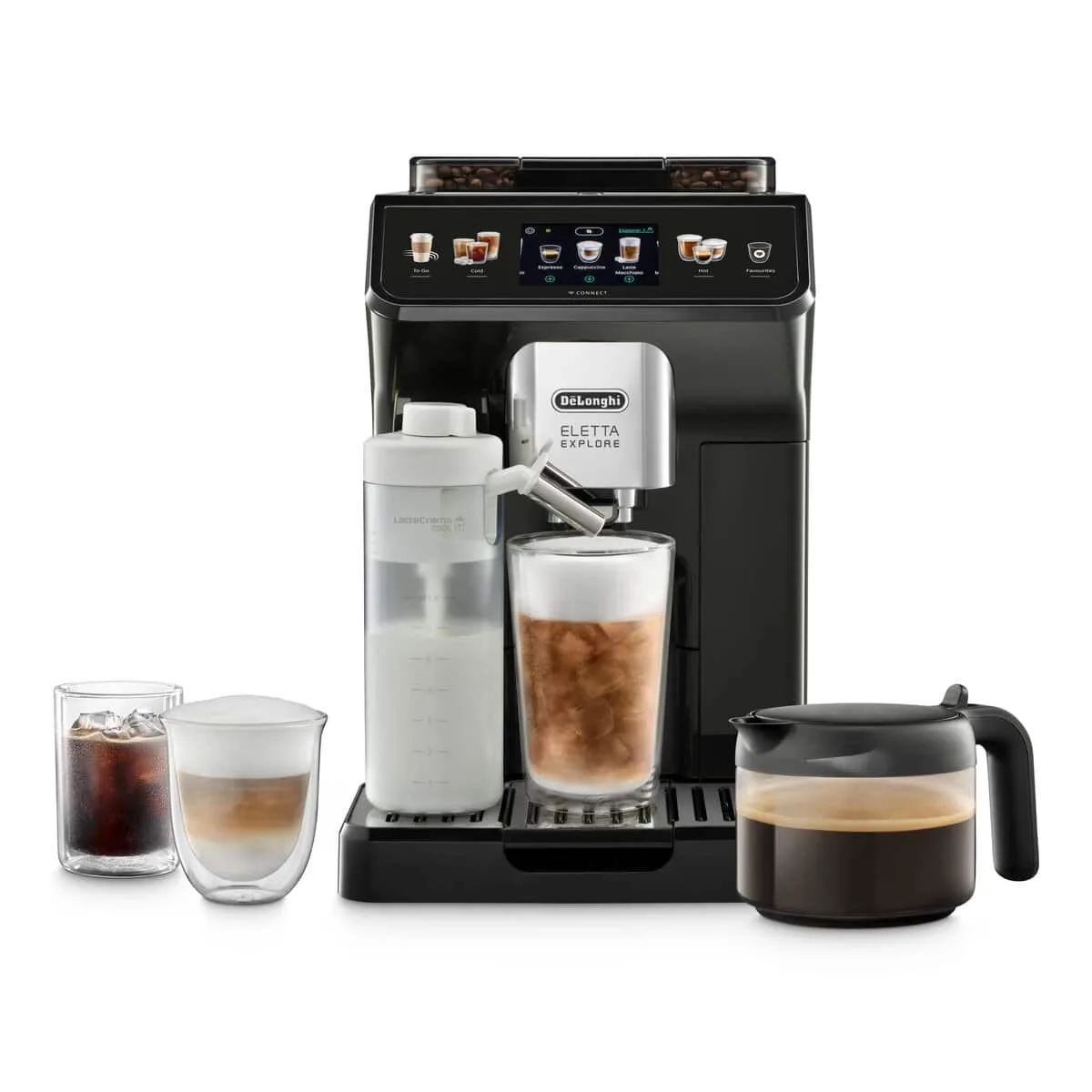 De'Longhi Eletta Explore, Gris foncé — One Touch, 52 boissons