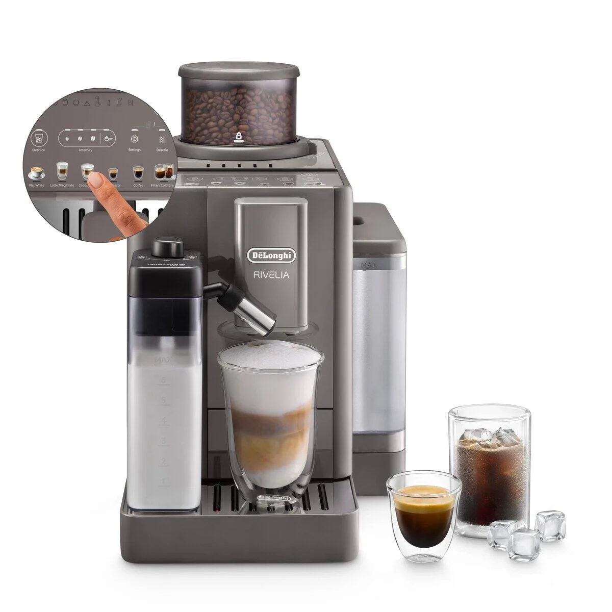 De'Longhi Rivelia Start, Umber Brown — One Touch, 10 boissons