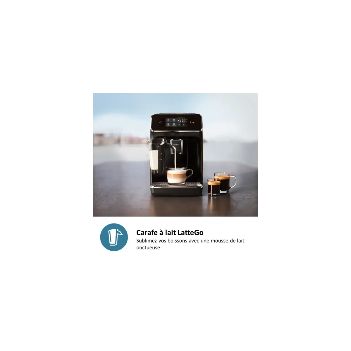 Philips Série 2300 Expresso broyeur SilentBrew machine à café 4 boissons, noir LatteGo — visuel 3