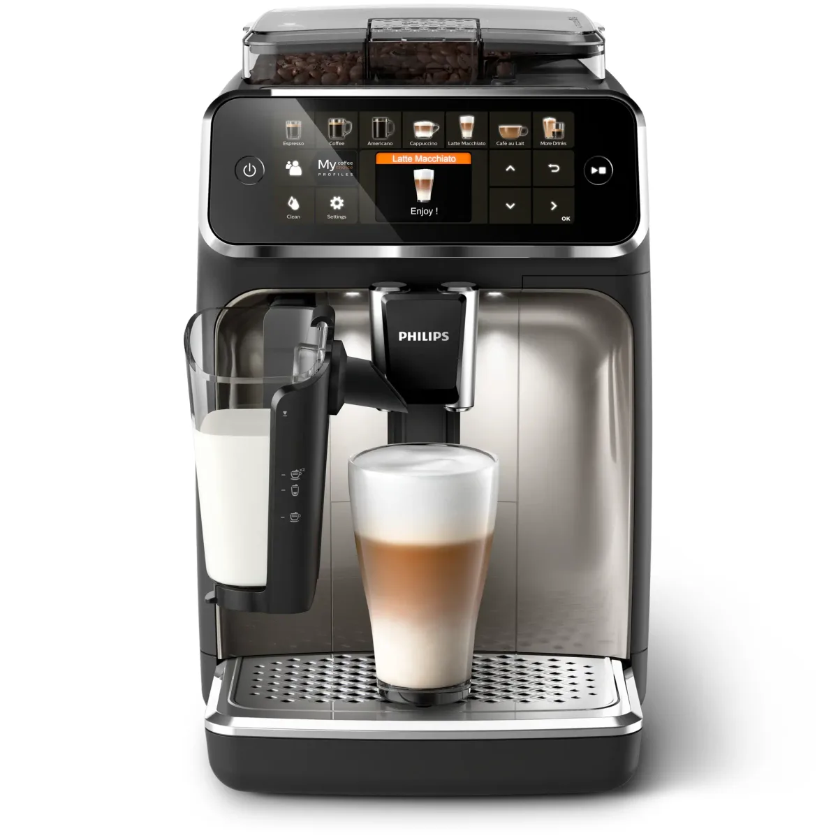 Philips Série 5400 Expresso broyeur machine à café 12 boissons, gris LatteGo