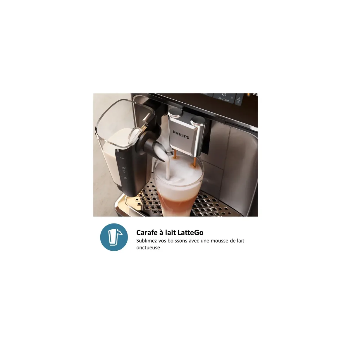 Philips Série 5500 Expresso broyeur SilentBrew machine à café 20 boissons, noir LatteGo — visuel 4