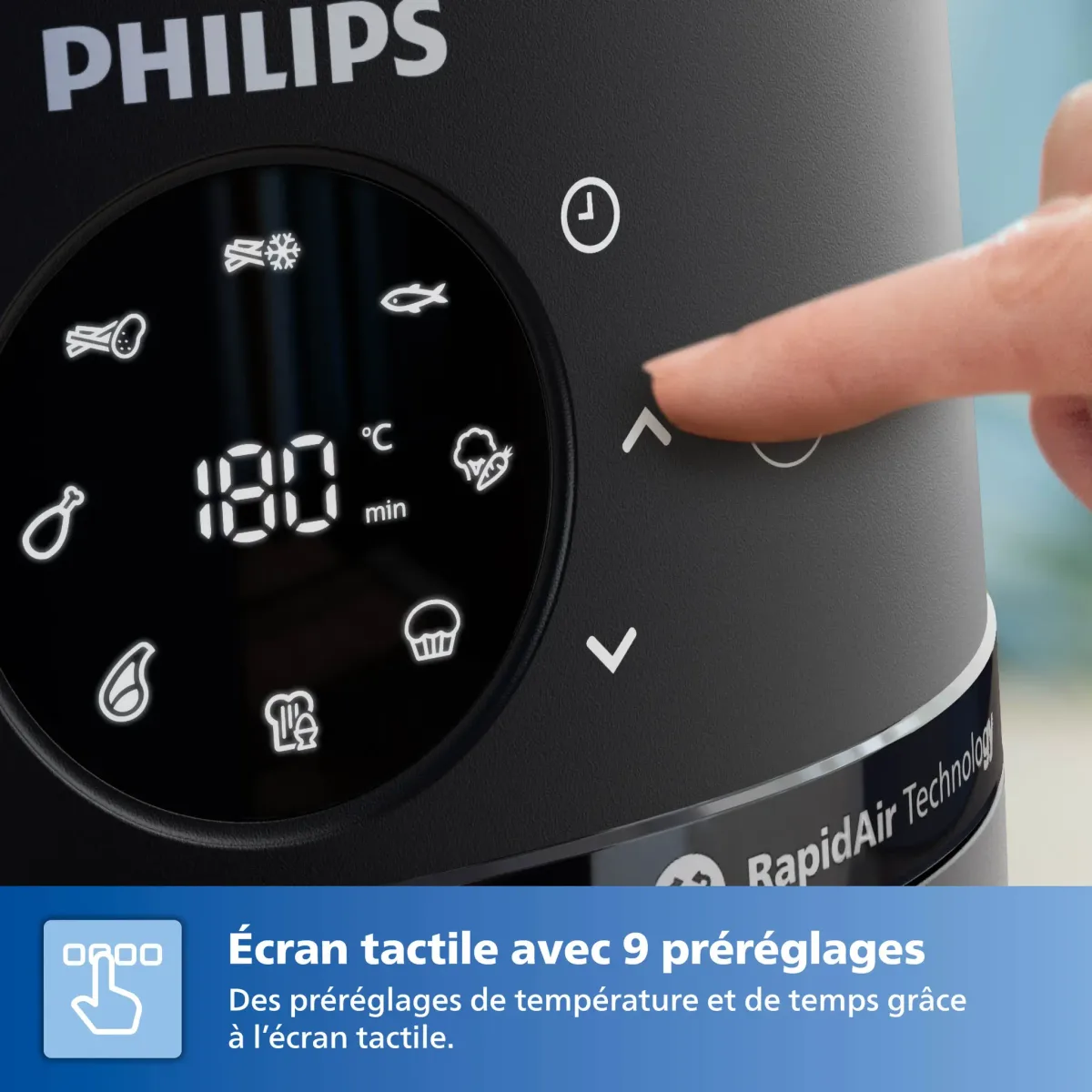 Philips Série 2000 Airfryer Friteuse sans huile Noir 6.2L — visuel 5