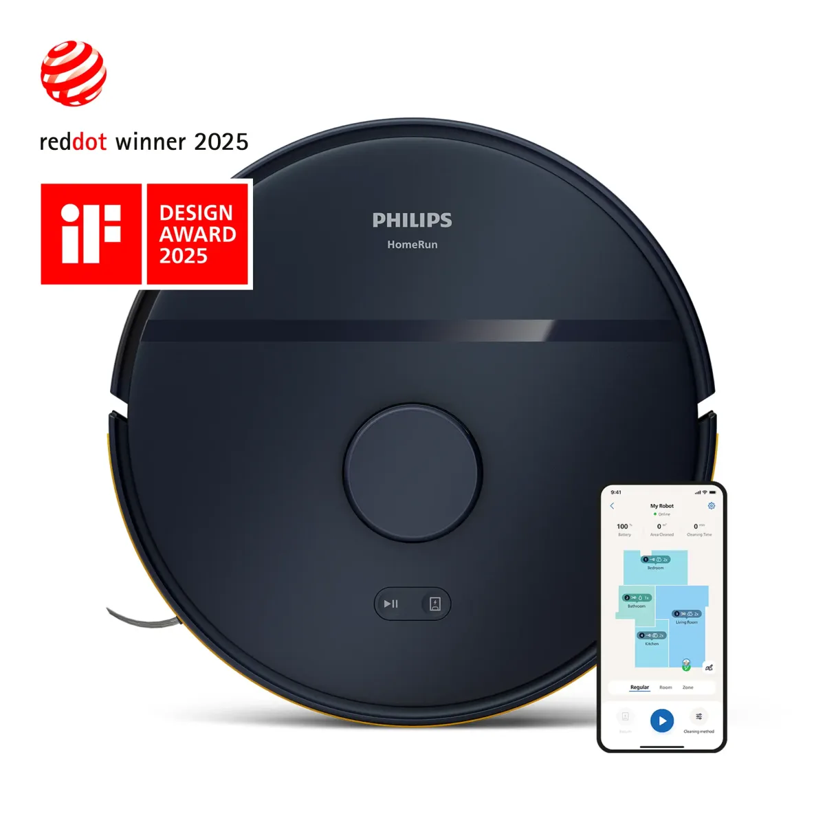 Philips Série 2000 Aspirateur robot Aspirateur 2-en-1 avec station, Bleu
