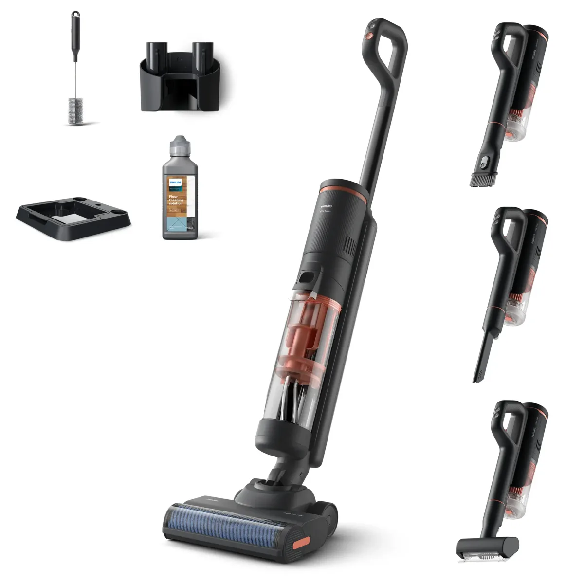 Philips Série 6000 Aspirateur laveur Aspirateur Balai 2-en-1 PowerCyclone Noir