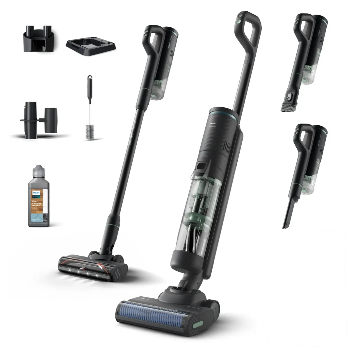Philips Série 7000 Aspirateur laveur Aspirateur Balai 3-en-1 PowerCyclone Noir