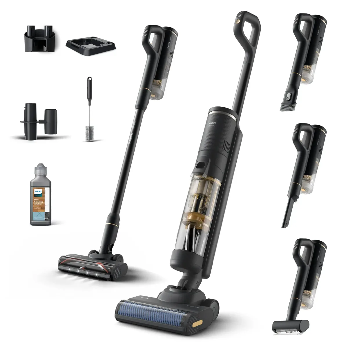 Philips Série 7000 AquaTrio Aspirateur laveur Aspirateur Balai 3-en-1 PowerCyclone Noir