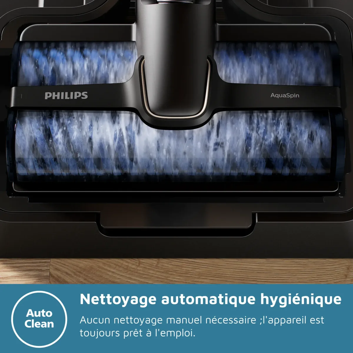 Philips Série 7000 AquaTrio Aspirateur laveur Aspirateur Balai 3-en-1 PowerCyclone Noir — visuel 4