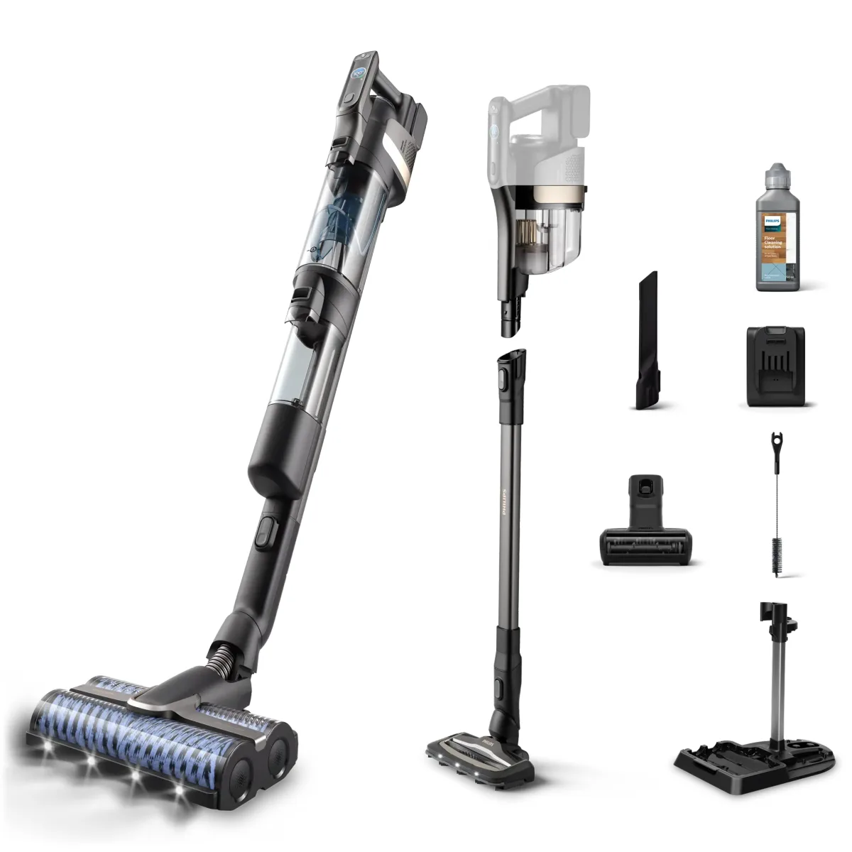 Philips Série 9000 AquaTrio Aspirateur laveur Aspirateur Balai 3-en-1 PowerCyclone Noir