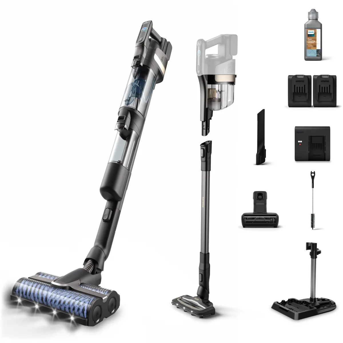 Philips Série 9000 Aspirateur laveur AquaTrio Aspirateur Balai 3-en-1 PowerCyclone Noir
