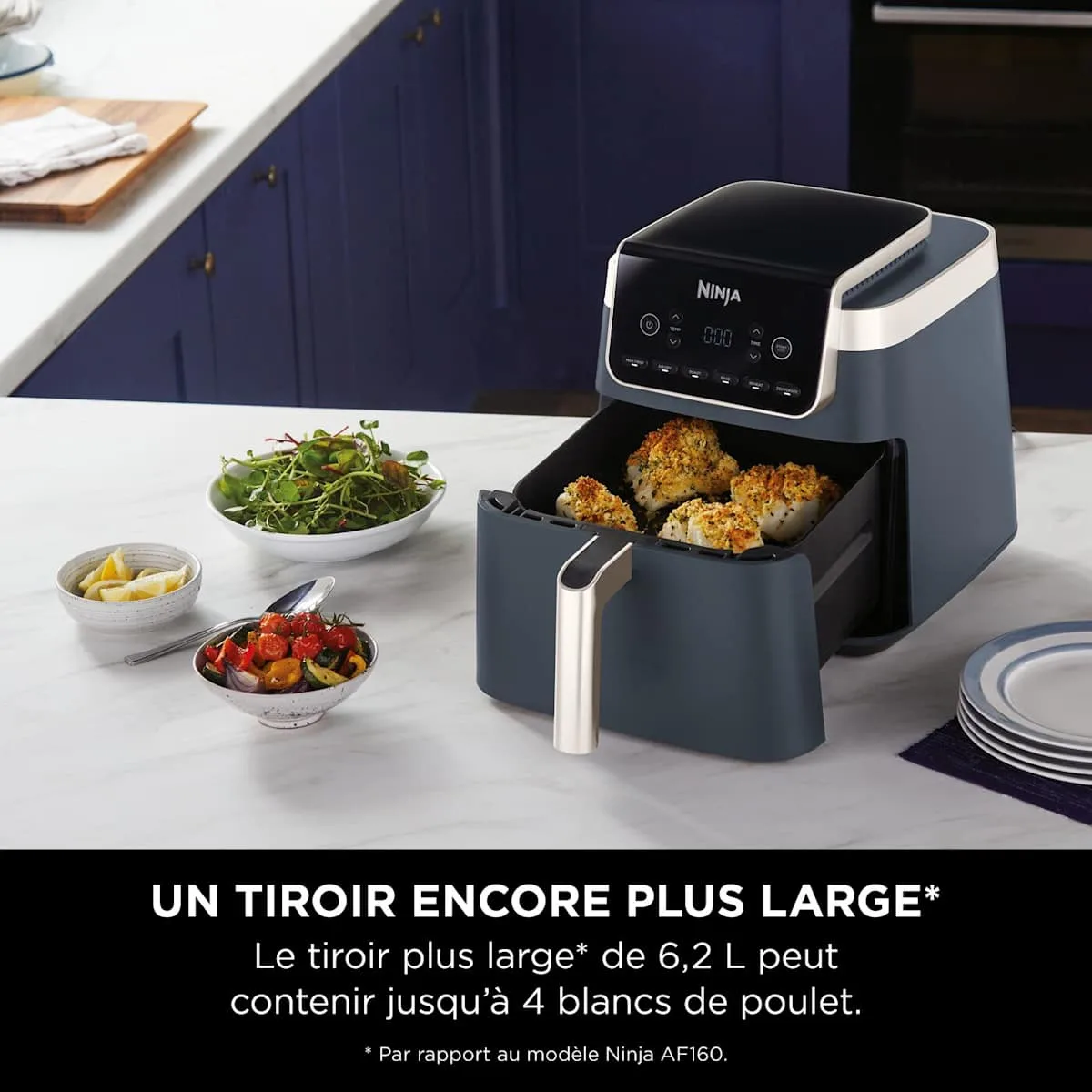 Ninja Air Fryer Ninja 1 tiroir 6-en-1, 6,2 L, Bleu nuit — visuel 3