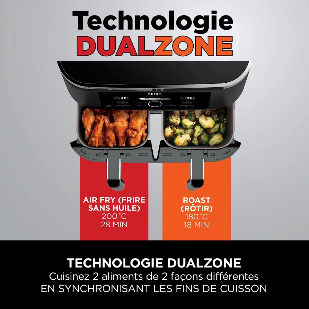 Ninja Air Fryer Ninja DualZone, 7.6L, 4-en-1 — visuel 5
