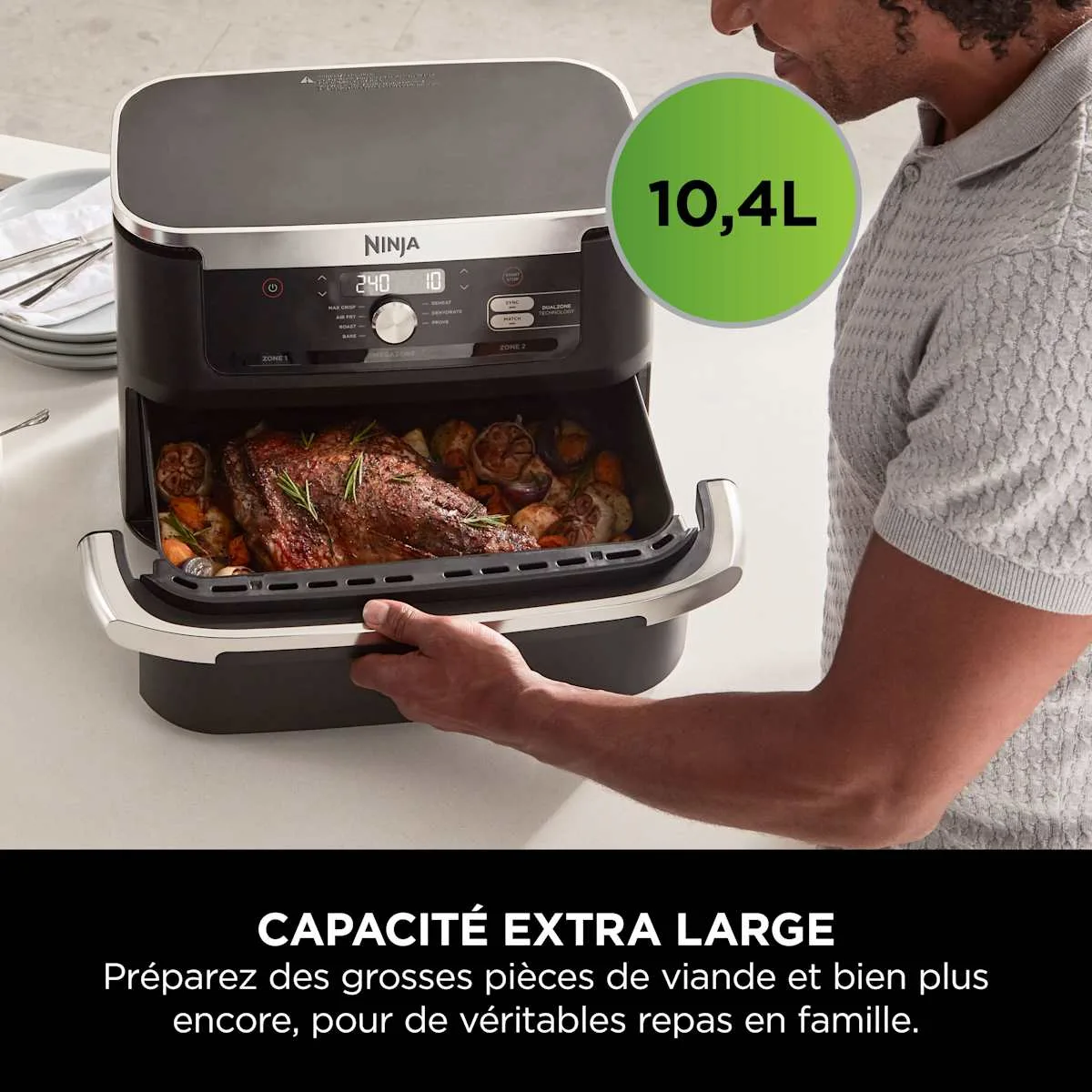 Ninja Air Fryer Ninja Foodi Flex, 10.4L, 7-en-1, Noir — visuel 4