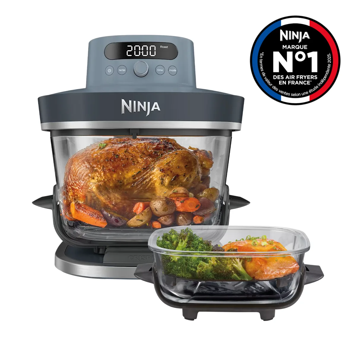 Ninja Air Fryer en verre Crispi Pro 7-en-1, Bleu Cyberspace