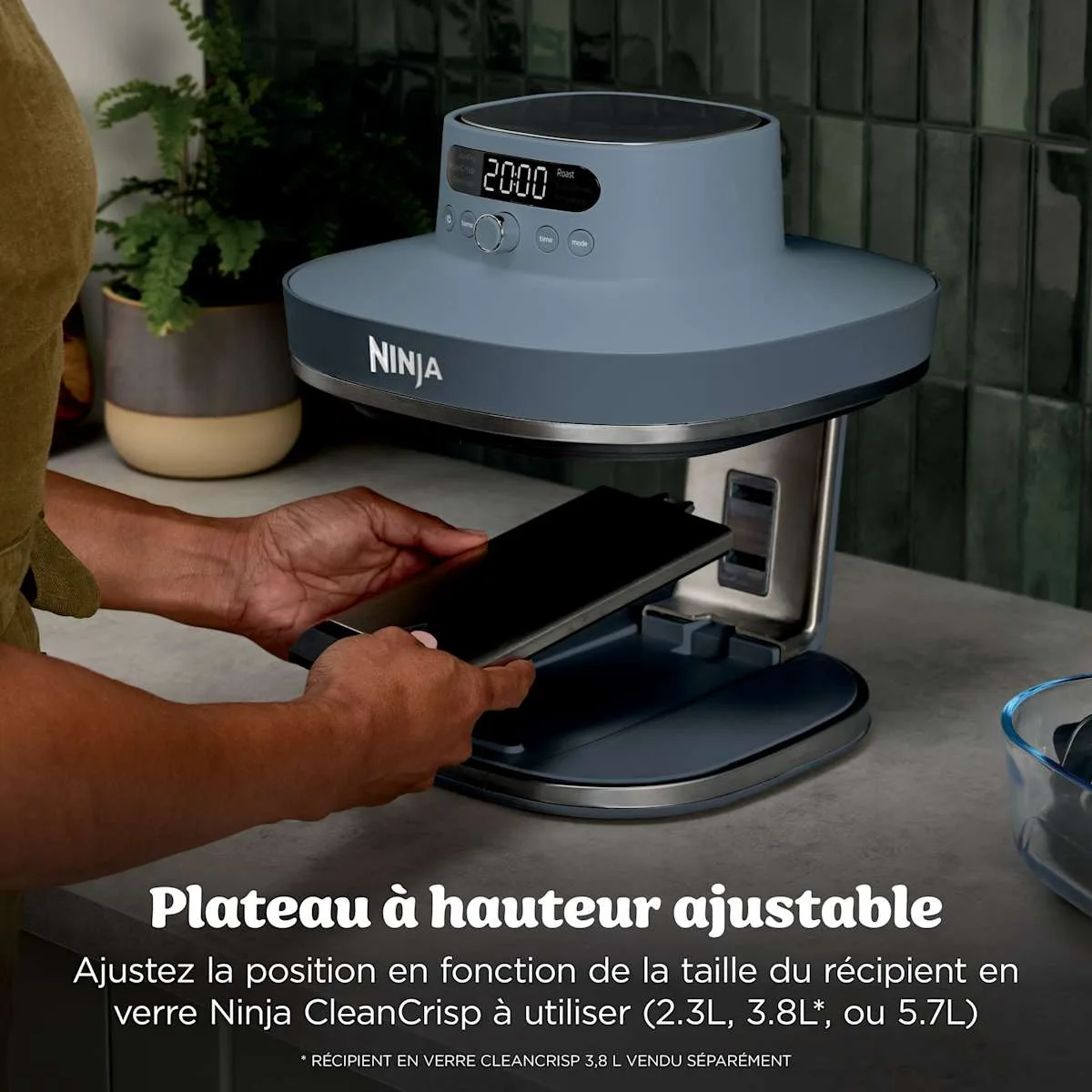 Ninja Air Fryer en verre Crispi Pro 7-en-1, Bleu Cyberspace — visuel 5
