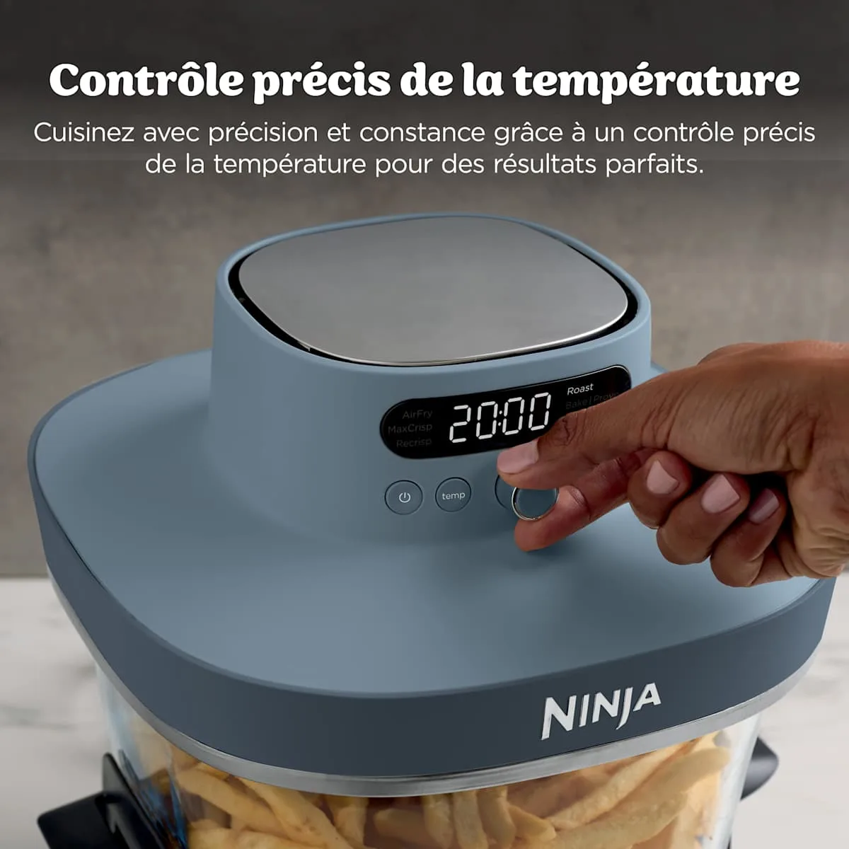 Ninja Air Fryer en verre Crispi Pro 7-en-1, Bleu Cyberspace — visuel 6