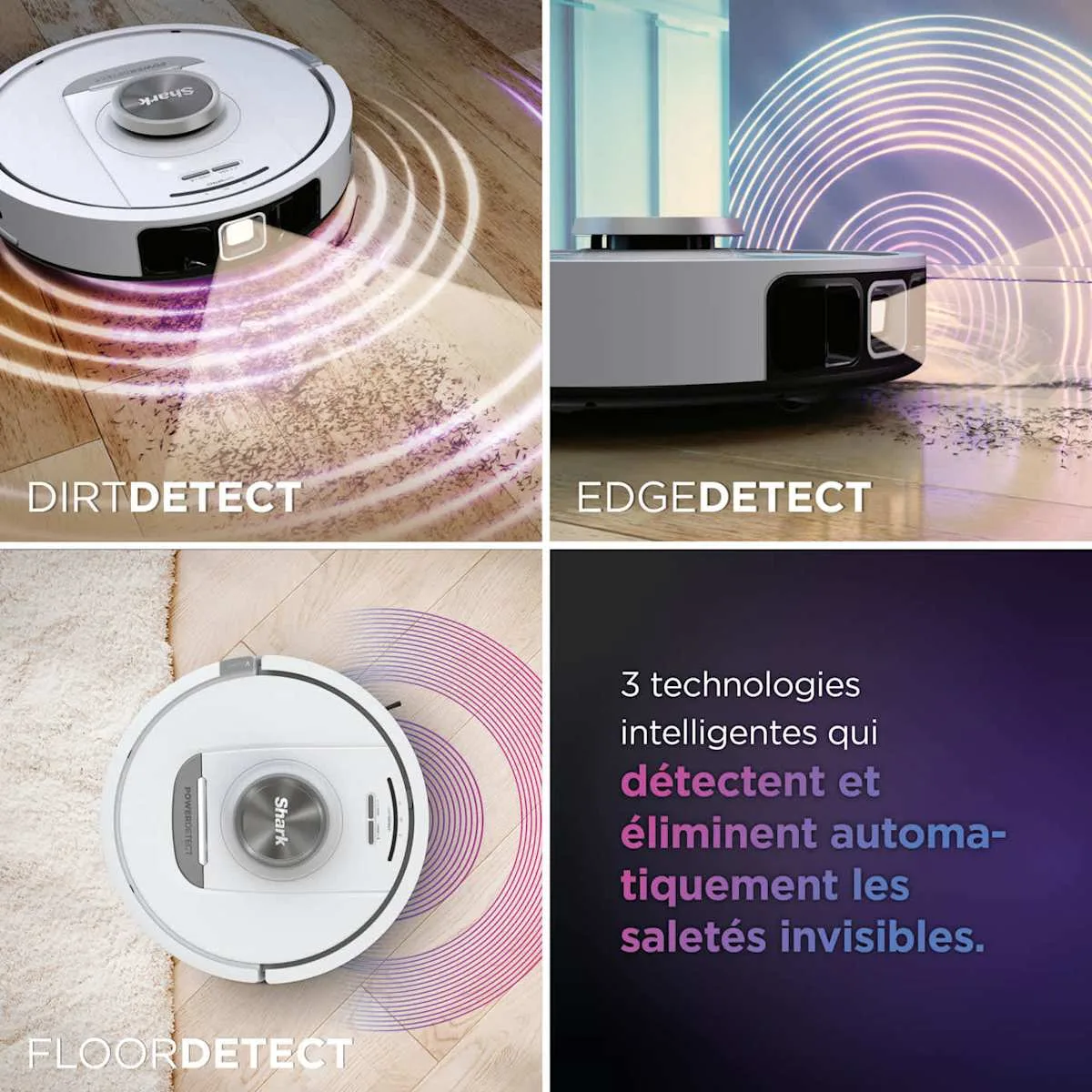 Shark Aspirateur robot Shark PowerDetect avec autovidage et navigation IA – Blanc AV2820VEEUWH — visuel 4