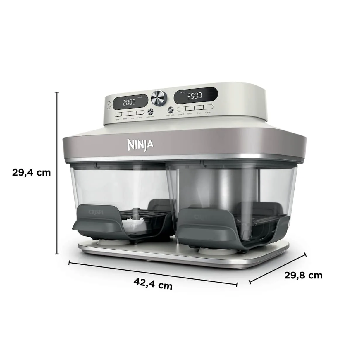 Ninja Air fryer en verre avec 8 modes CRISPi DualZone, Ivoire — visuel 6
