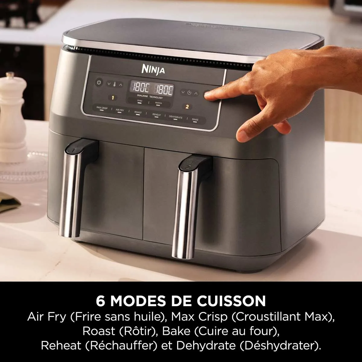Ninja Air Fryer Ninja DualZone, 7.6L, 6-en-1, Gris — visuel 5