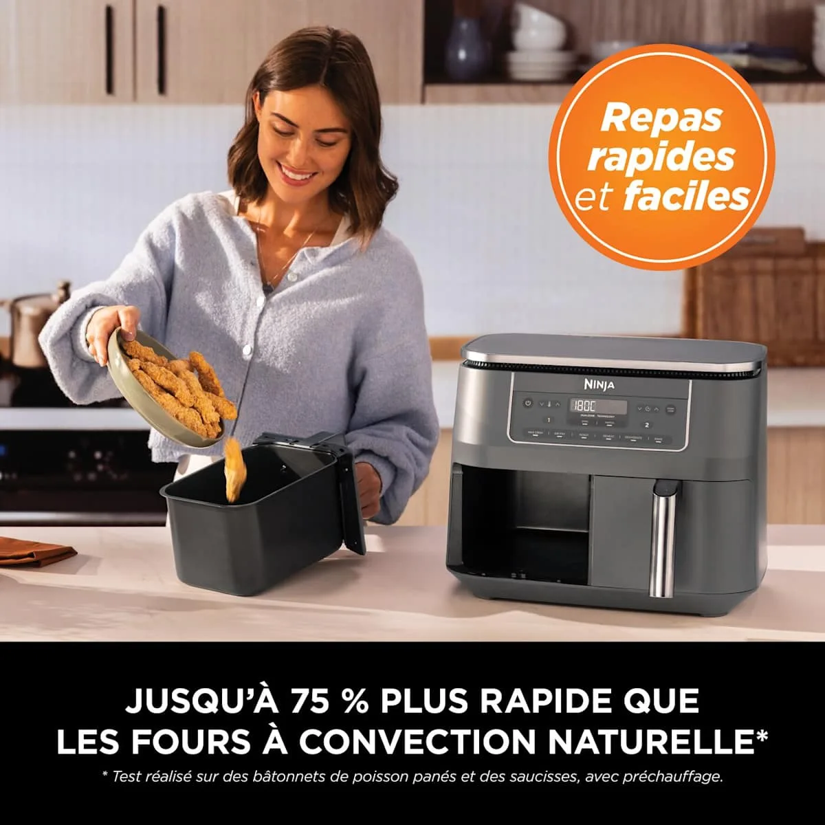 Ninja Air Fryer Ninja DualZone, 7.6L, 6-en-1, Gris — visuel 6