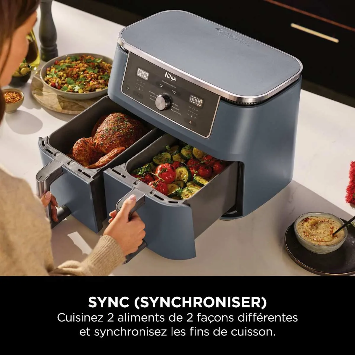 Ninja Air Fryer Ninja DualZone, 9.5L, 6-en-1, Cyber Space — visuel 4