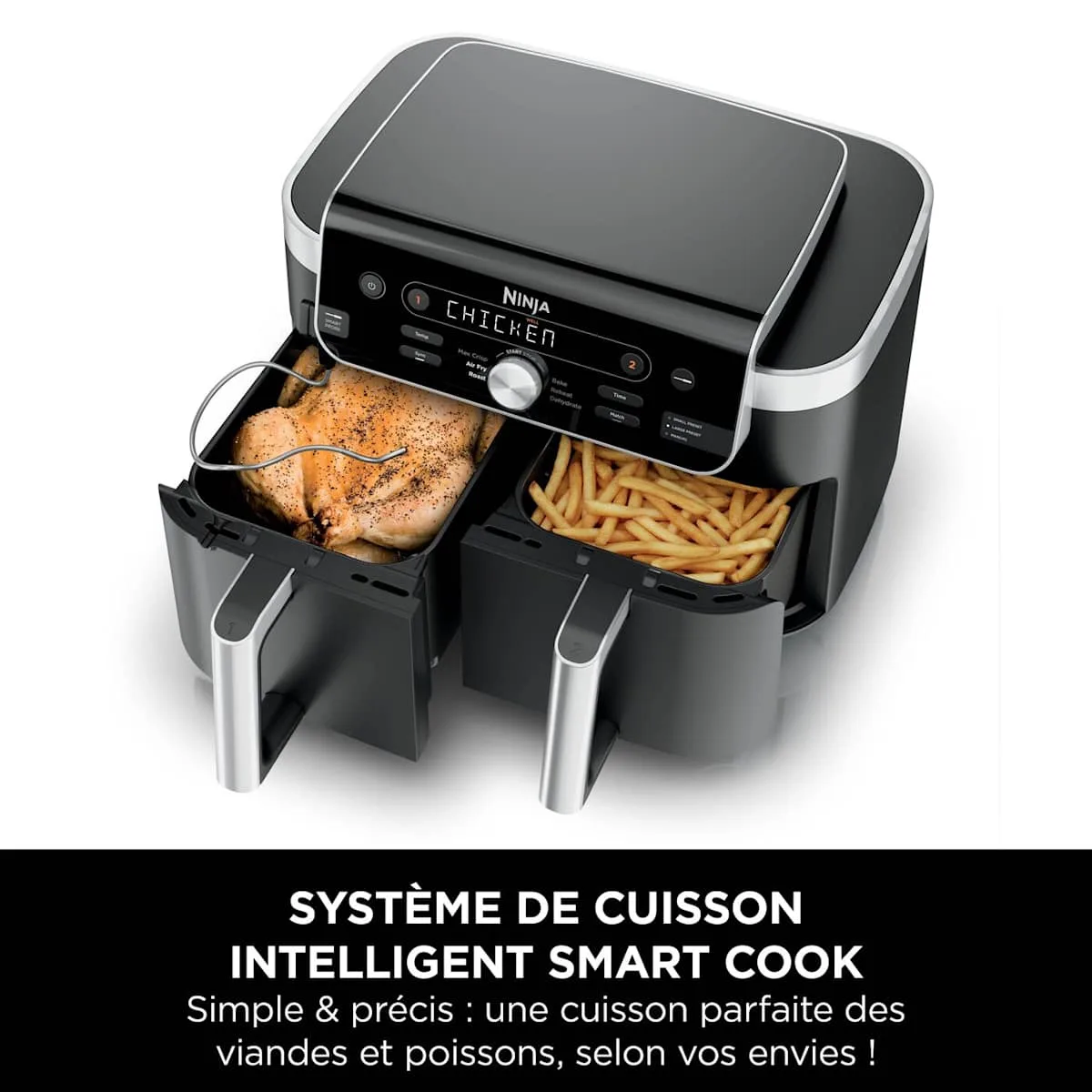 Ninja Air Fryer Ninja DualZone MAX, thermosonde intelligente, 9.5L, 6-en-1 — visuel 4