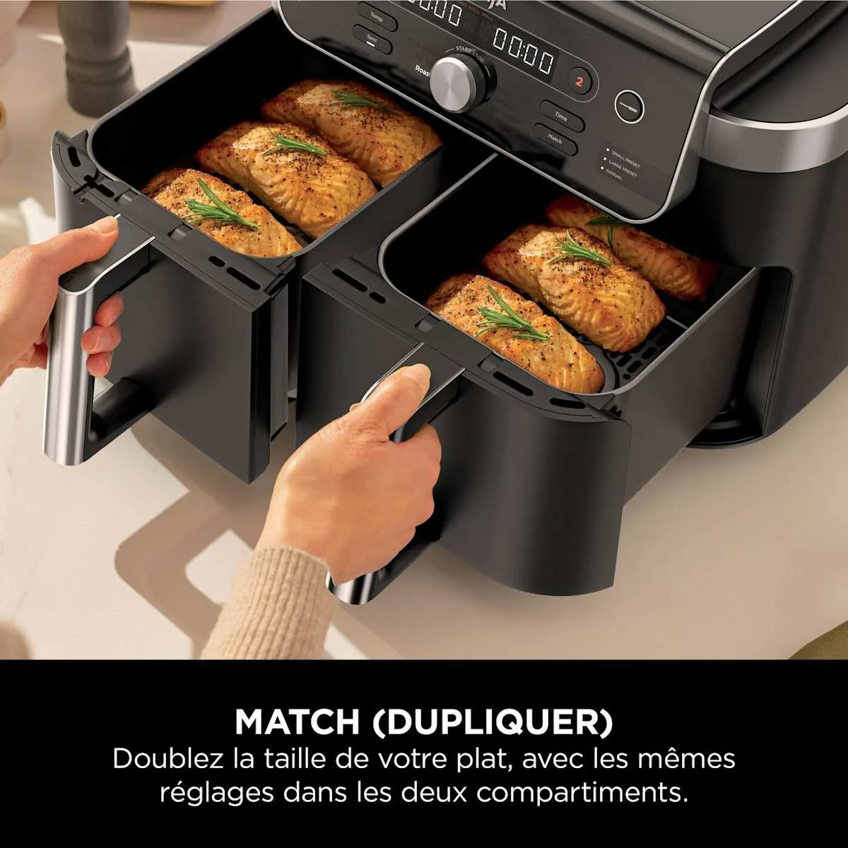 Ninja Air Fryer Ninja DualZone MAX, thermosonde intelligente, 9.5L, 6-en-1 — visuel 6