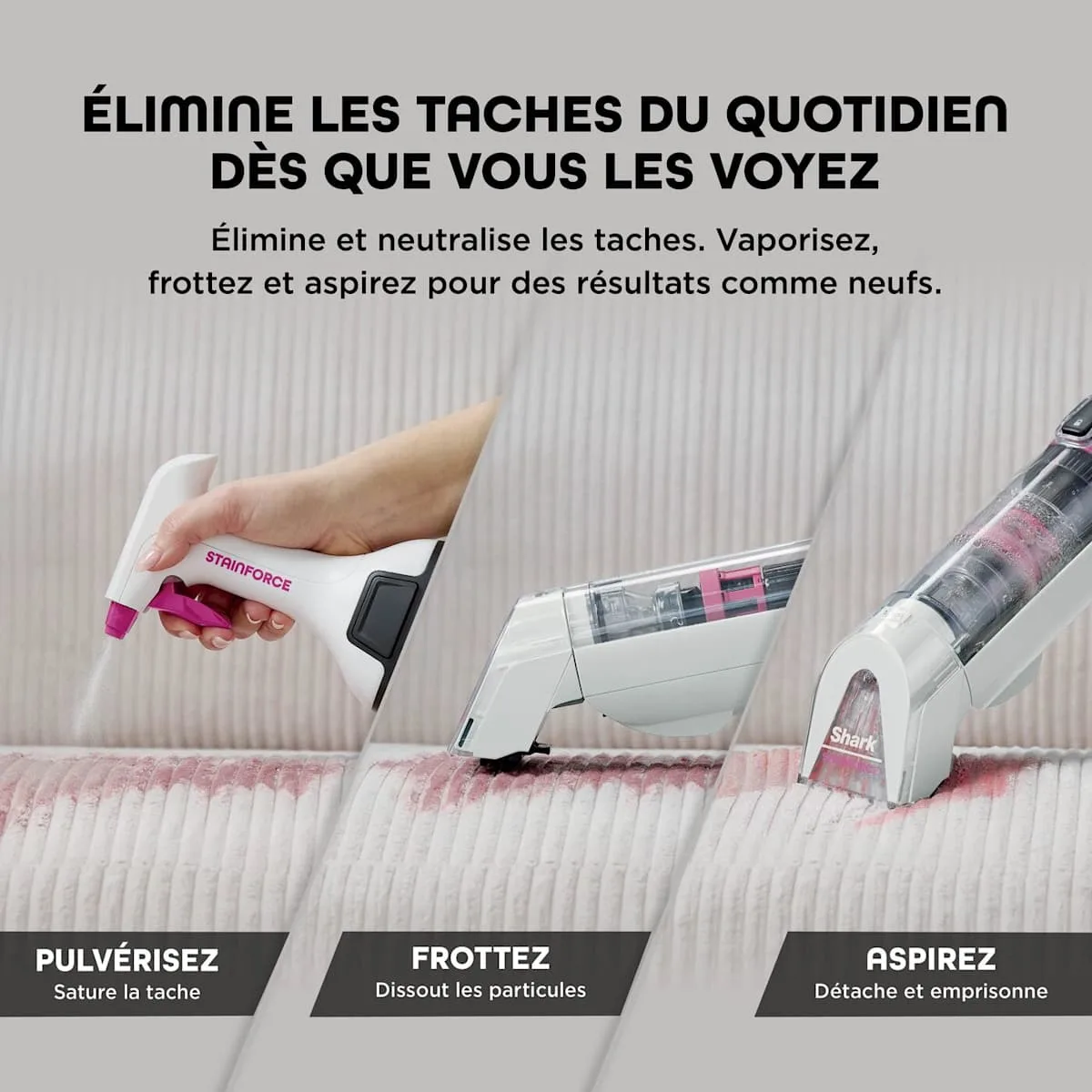 Shark Shark StainForce - Shampouineuse Détacheur Portable Sans Fil pour Tapis, Canapé, Voiture et Tissus d'Ameublement — visuel 4