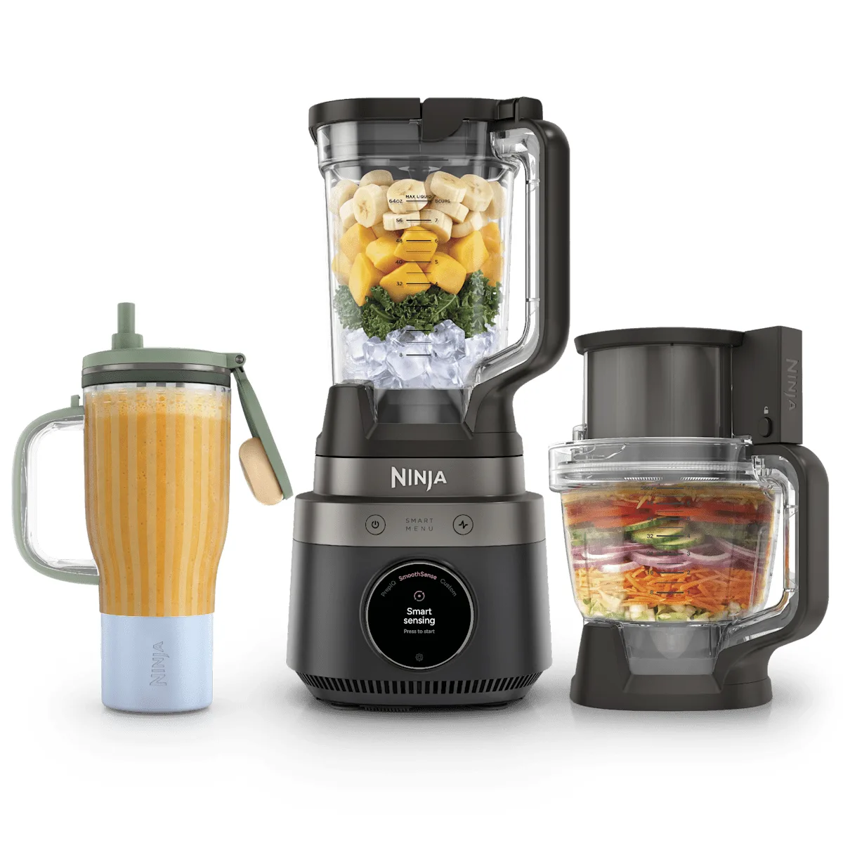 Ninja Robot multifonction 3-en-1 Ninja CrushBOSS - Blender, robot culinaire & blender-gourde - Onyx