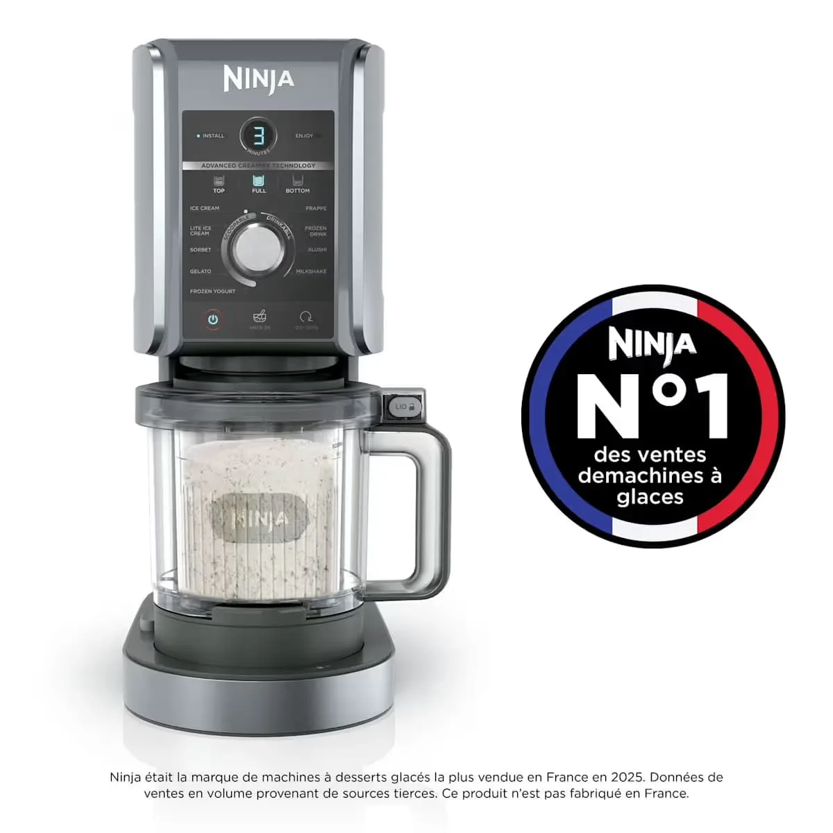 Ninja Machine à glace Ninja CREAMi Deluxe 10-en-1 – Glaces, sorbets et gelato maison