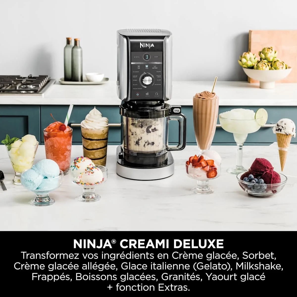 Ninja Machine à glace Ninja CREAMi Deluxe 10-en-1 – Glaces, sorbets et gelato maison — visuel 3
