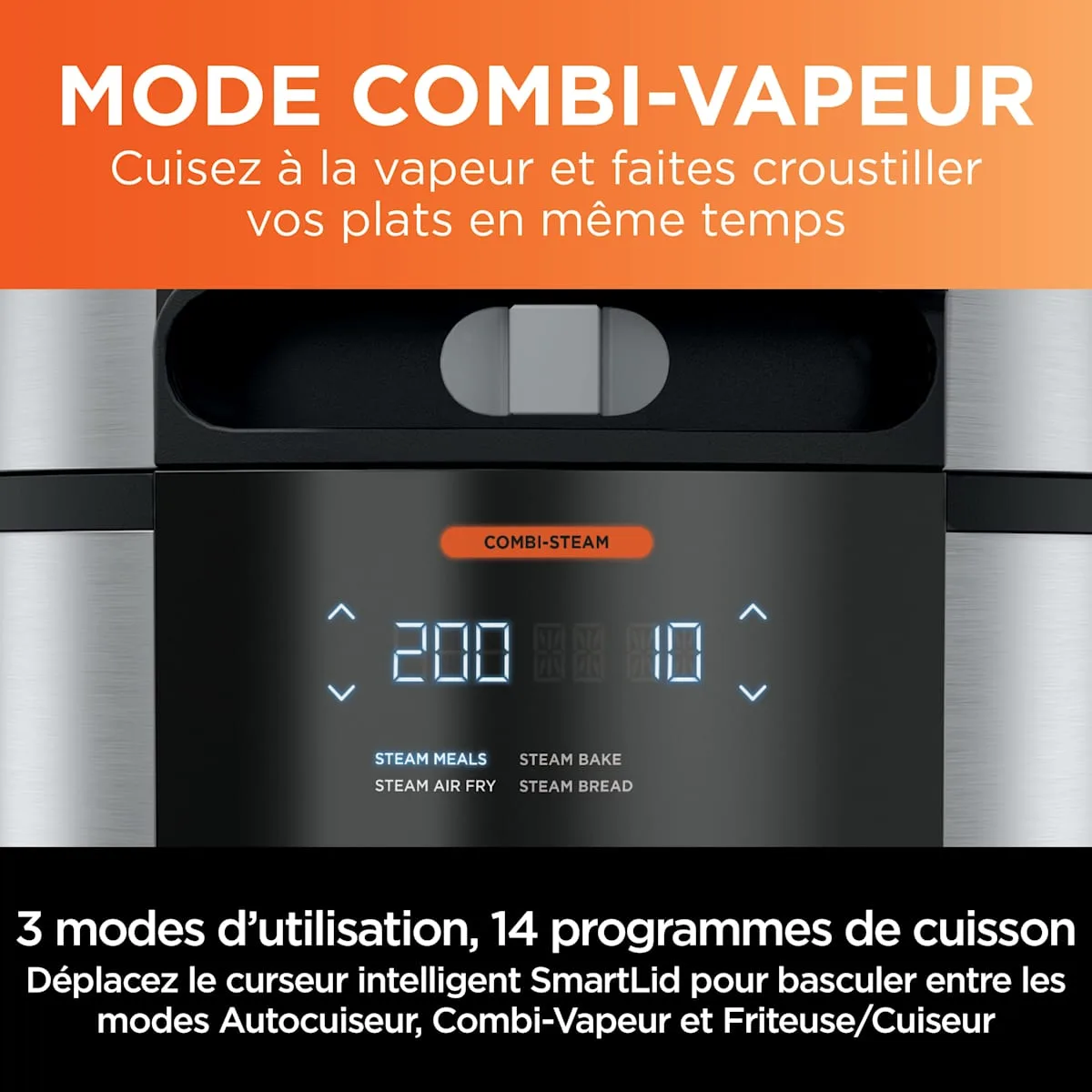 Ninja Multicuiseur SmartLid 14-en-1 Ninja Foodi MAX 7,5 L avec couvercle intelligent OL750EU — visuel 4