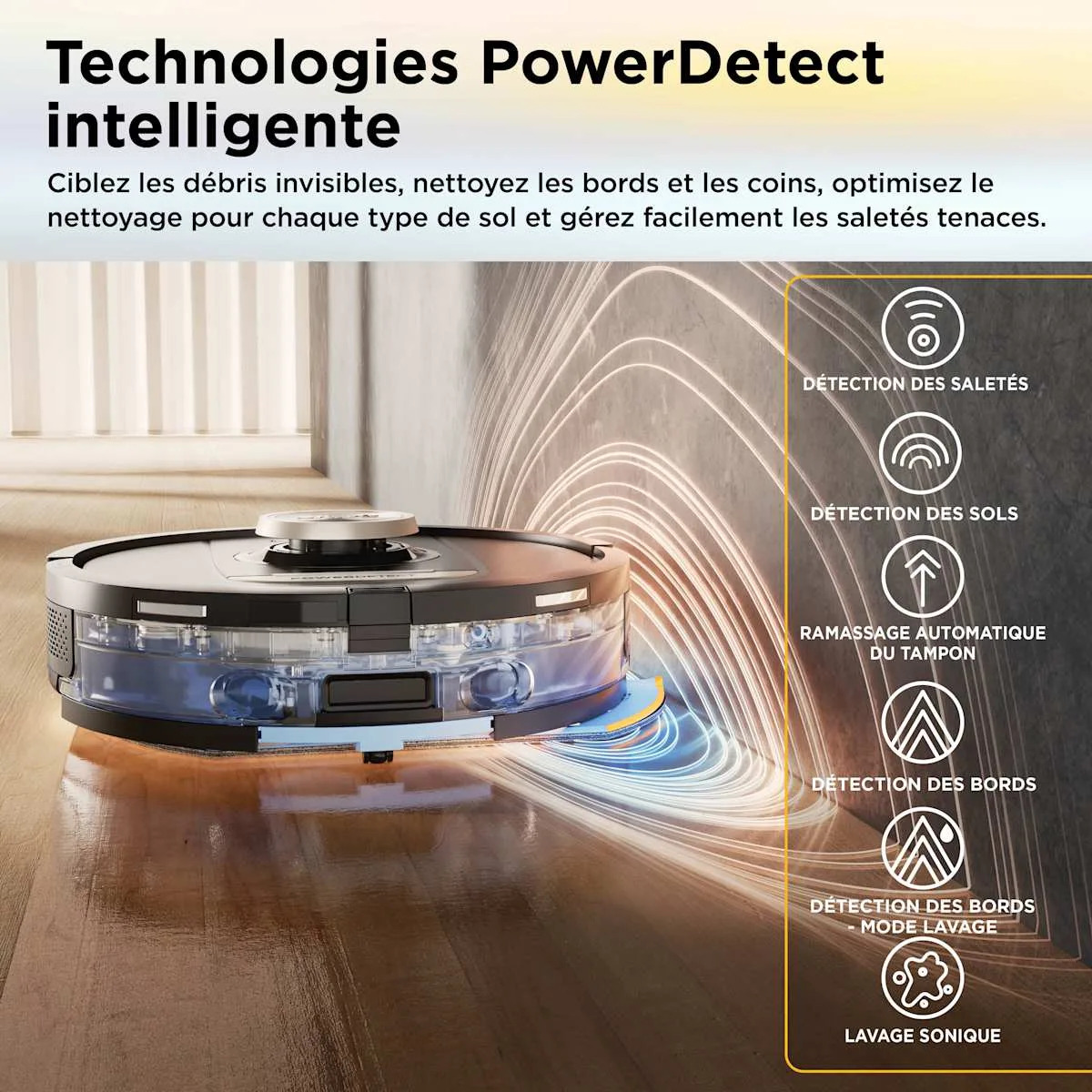 Shark Robot aspirateur et laveur Shark ThermaCharged PowerDetect avec séchage à chaud — visuel 3