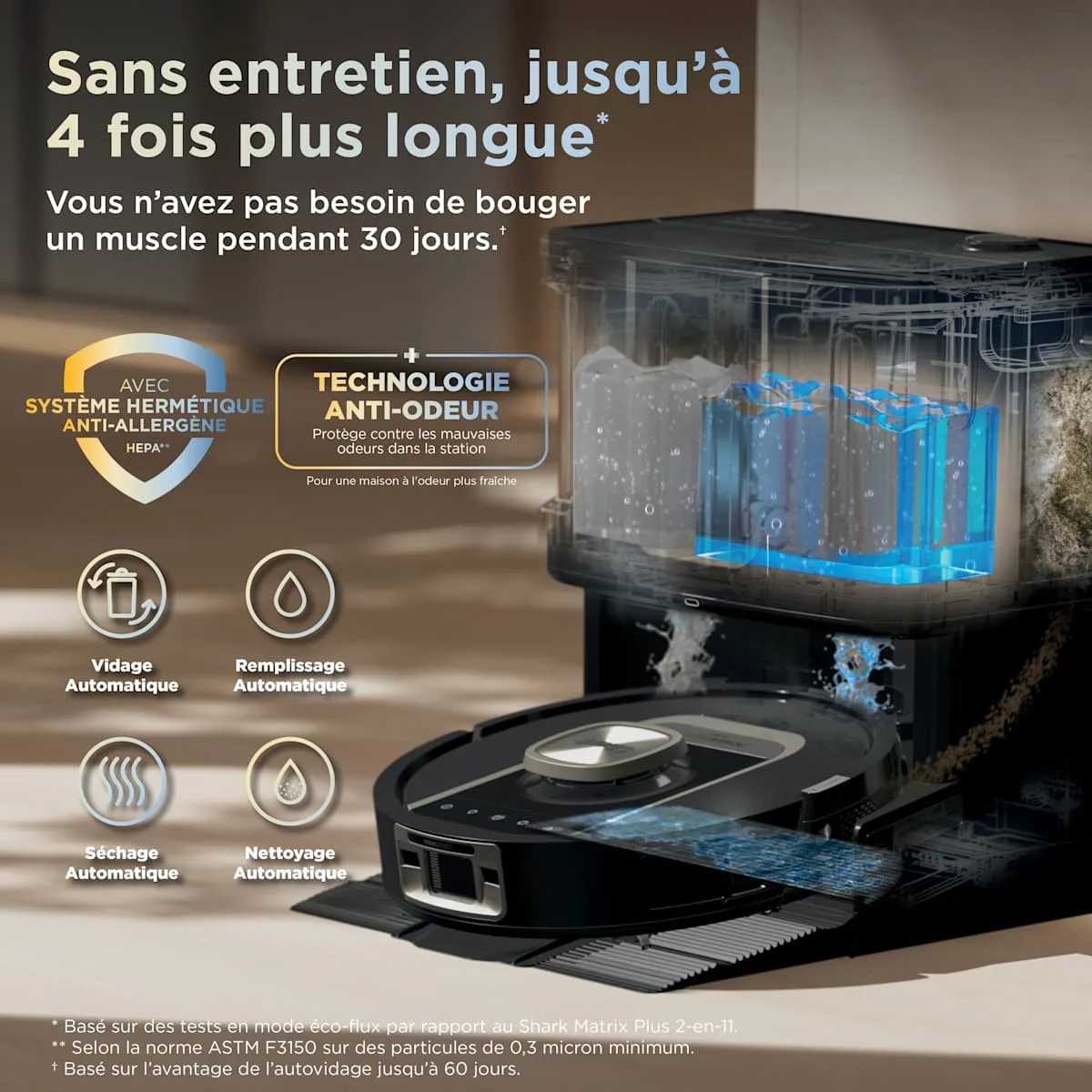 Shark Robot aspirateur et laveur Shark ThermaCharged PowerDetect avec séchage à chaud — visuel 6