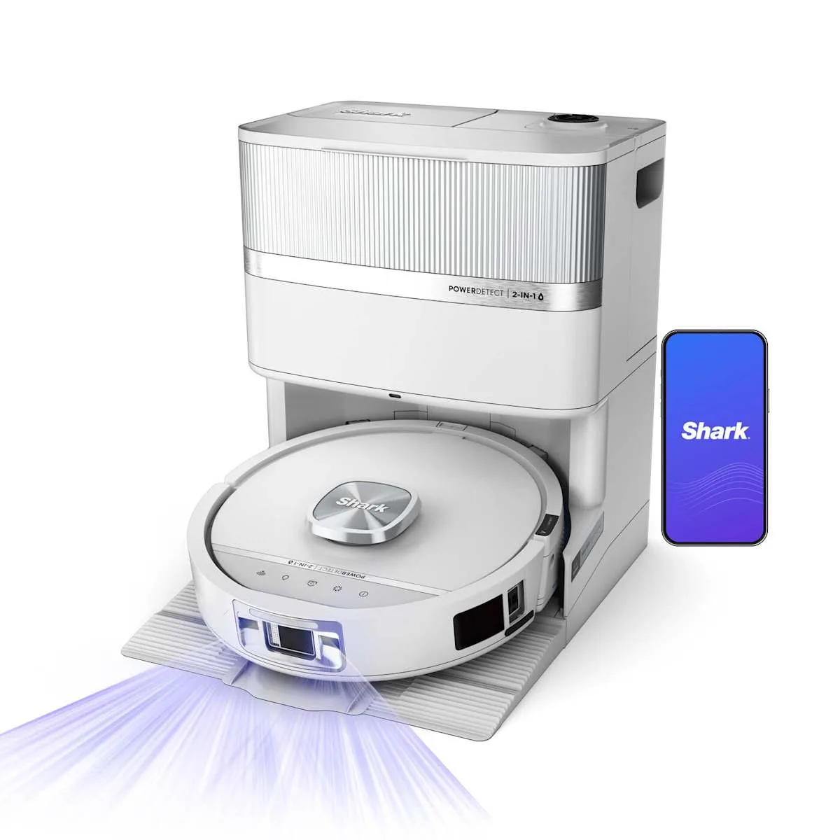 Shark Robot aspirateur laveur 2-en-1 Shark PowerDetect UV Reveal – Blanc