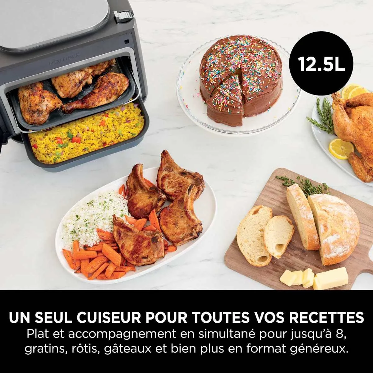 Ninja Ninja Combi Multicuiseur rapide, cuit-vapeur, four, air fryer 12-en-1 — visuel 3