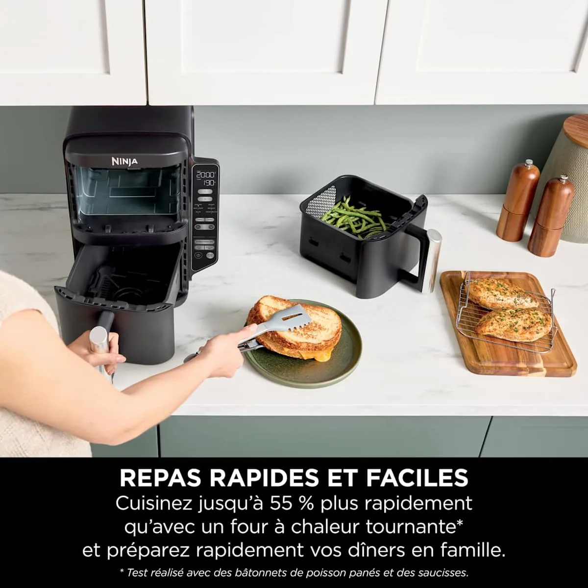 Ninja Air Fryer Ninja DoubleStack, verticale, 7.6L, 6-en-1, Noir — visuel 5