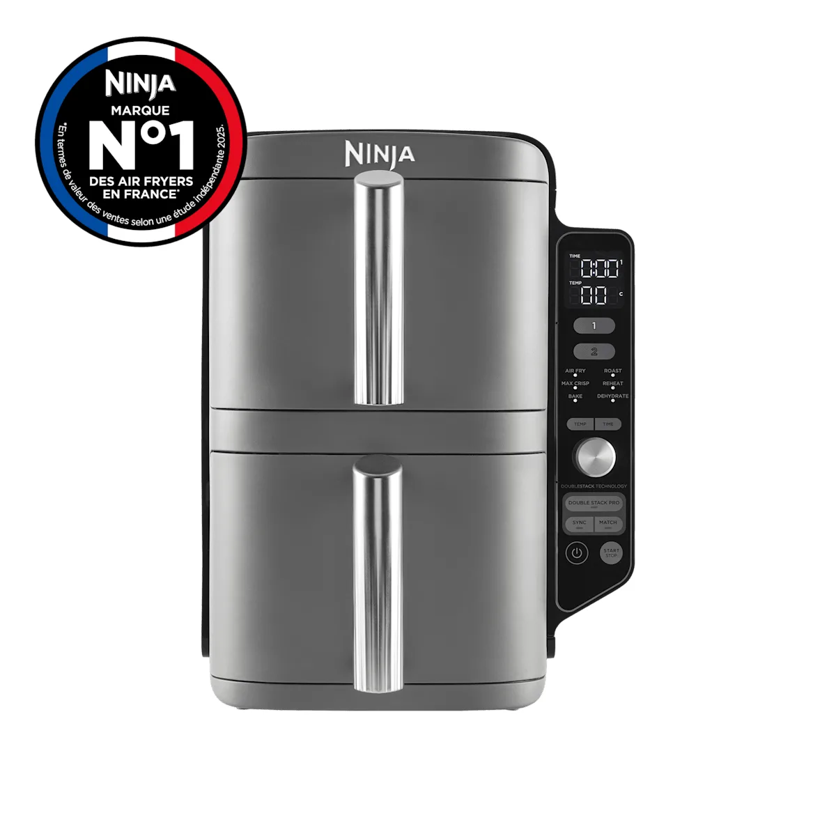 Ninja Air Fryer Ninja DoubleStack XL, verticale, 9.5L, 6-en-1, Gris