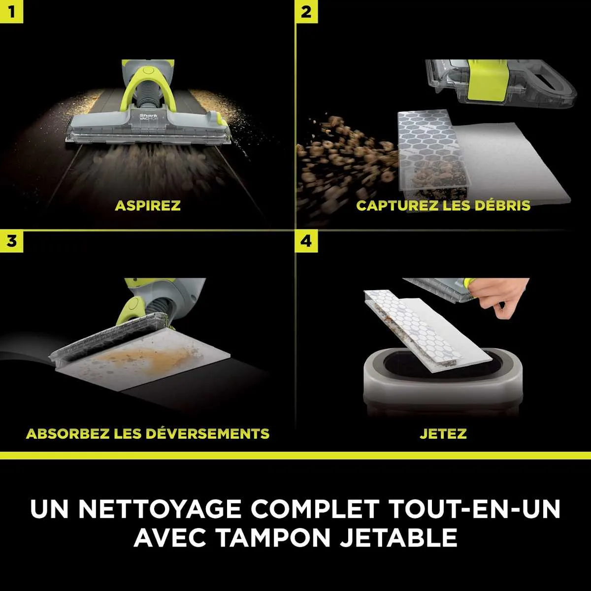 Shark Balai laveur sans fil 2-en-1 Shark VacMop avec tampons jetables — visuel 3
