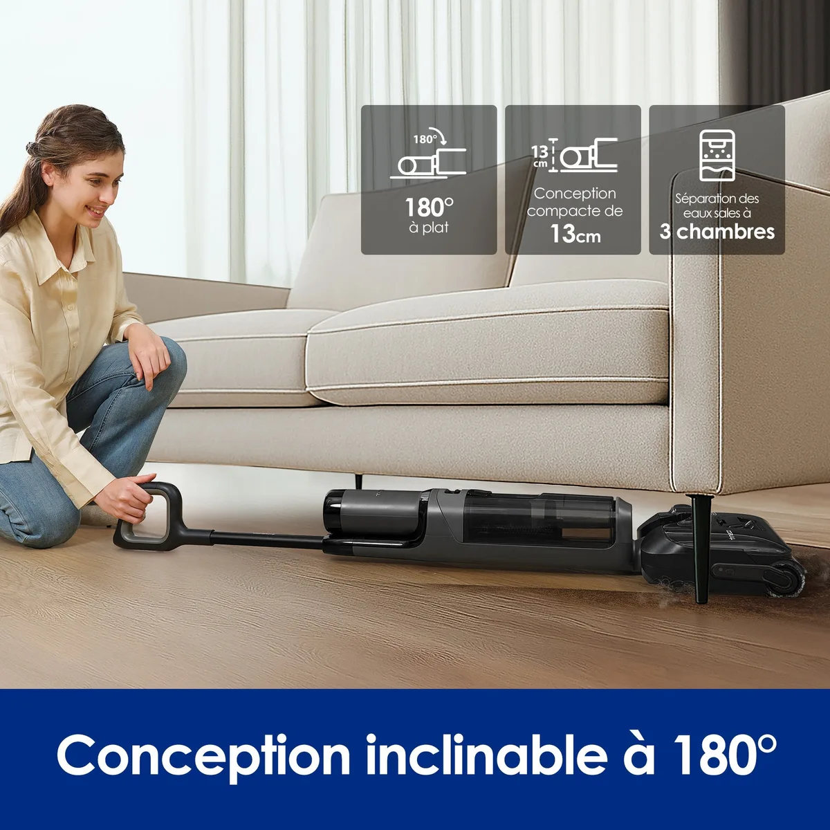 Tineco Tineco FLOOR ONE i6 Stretch Aspirateur Sec et Humide — visuel 6