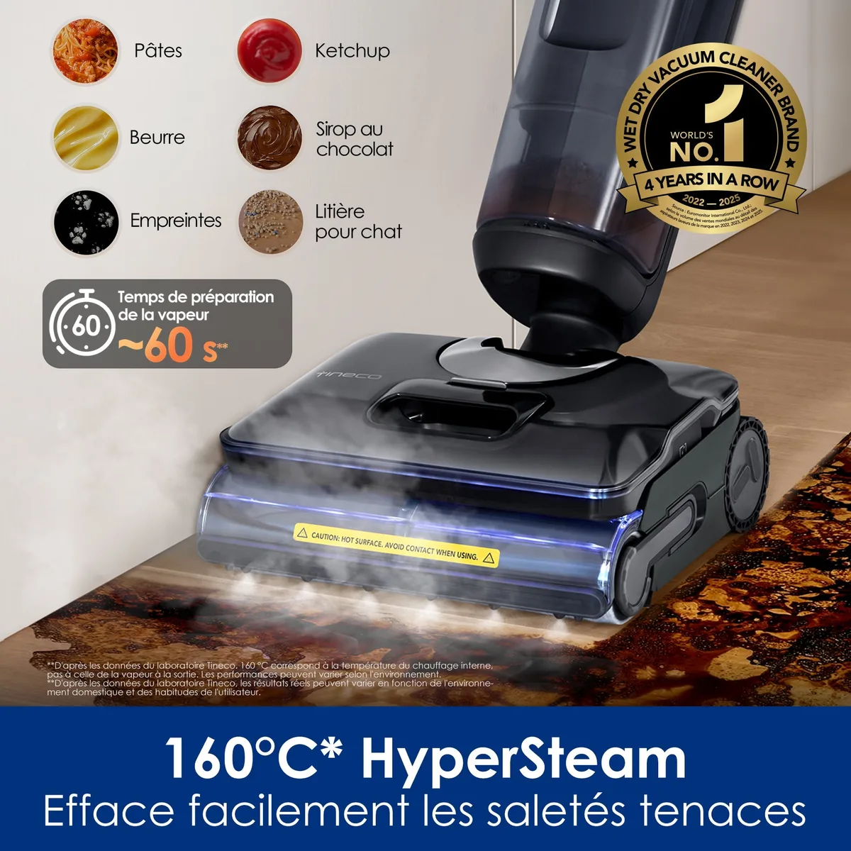 Tineco Tineco FLOOR ONE S7 Stretch Steam Aspirateur Balai Vapeur Sans Fil Tout-en-Un — visuel 3