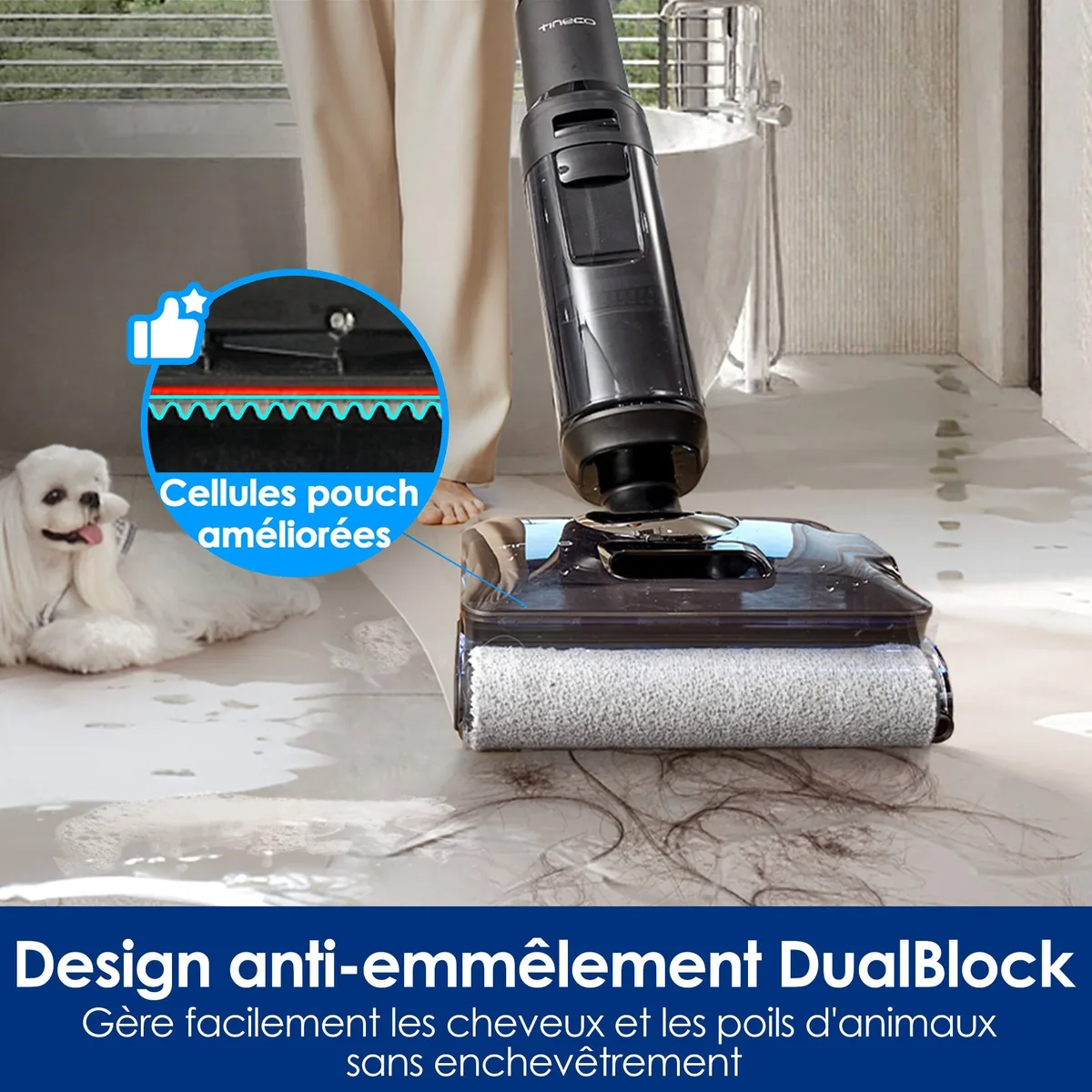 Tineco Tineco FLOOR ONE S7 Stretch Steam Aspirateur Balai Vapeur Sans Fil Tout-en-Un — visuel 5